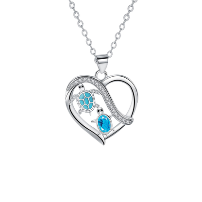 Aqua Heart Necklace