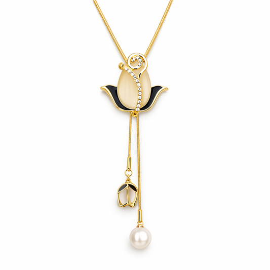 Opal Flower Necklace