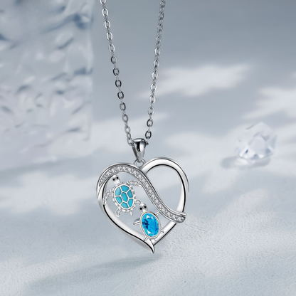 Aqua Heart Necklace