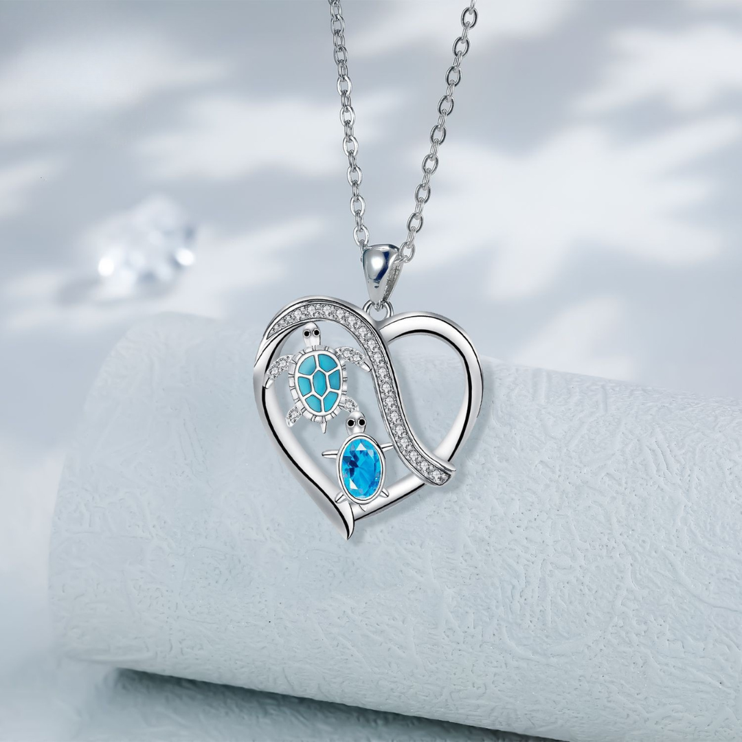 Aqua Heart Necklace
