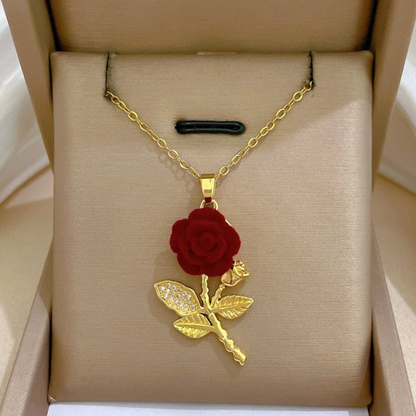 Velvet Rose Necklace