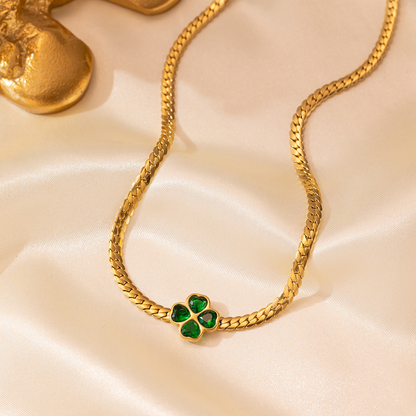 Emerald Clover Necklace