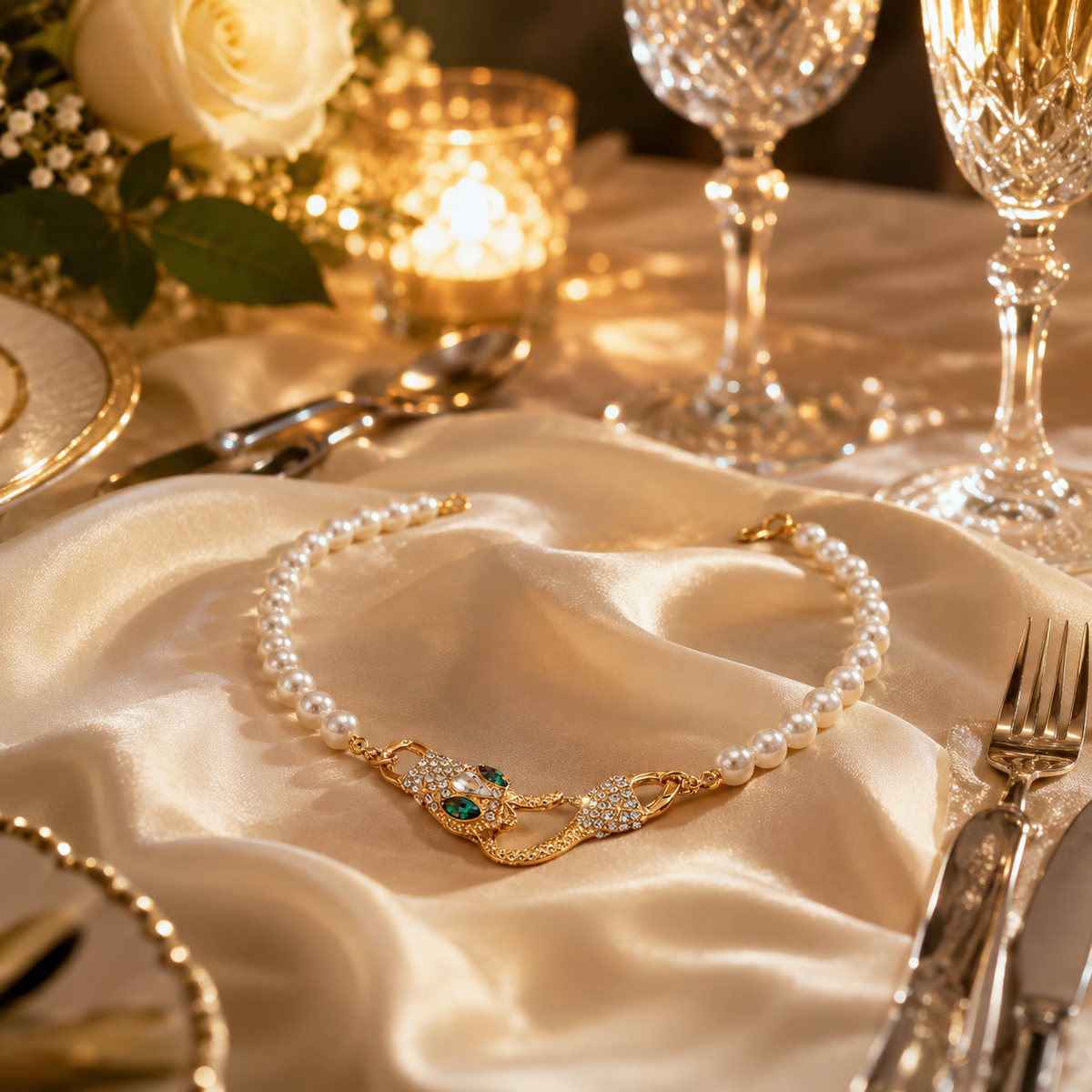 Serpent Pearl Necklace