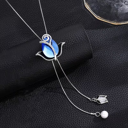 Opal Flower Necklace