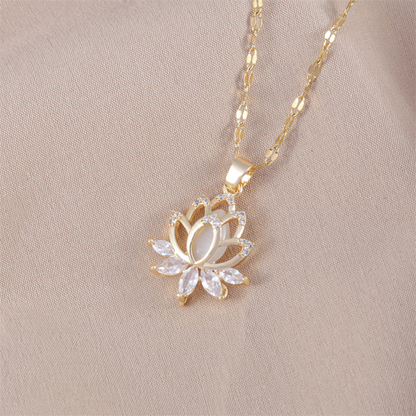 Lotus Zircon Necklace