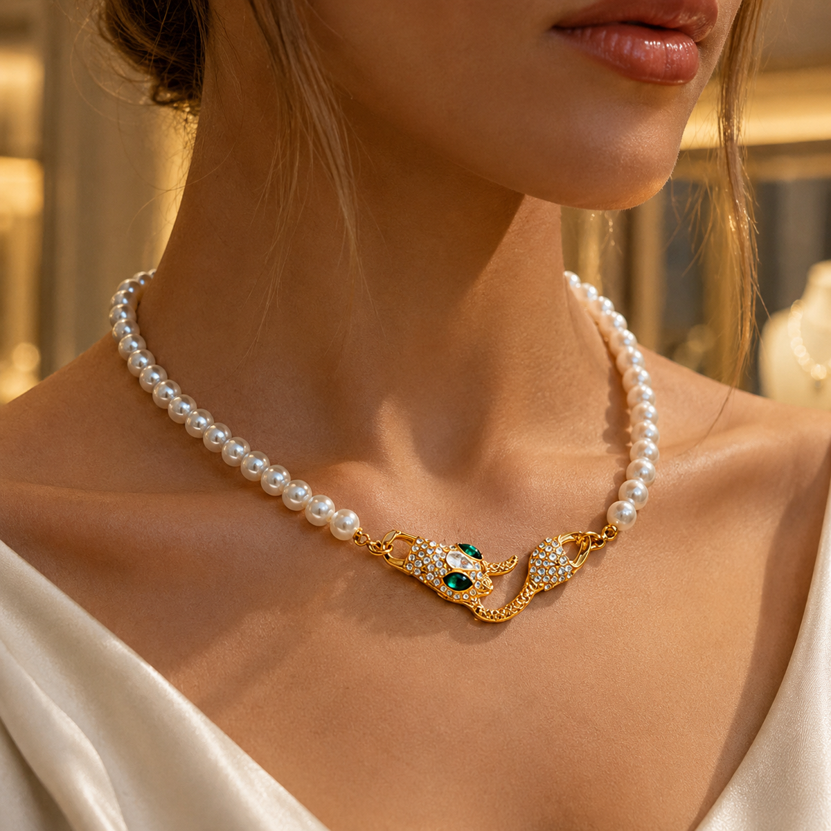 Serpent Pearl Necklace