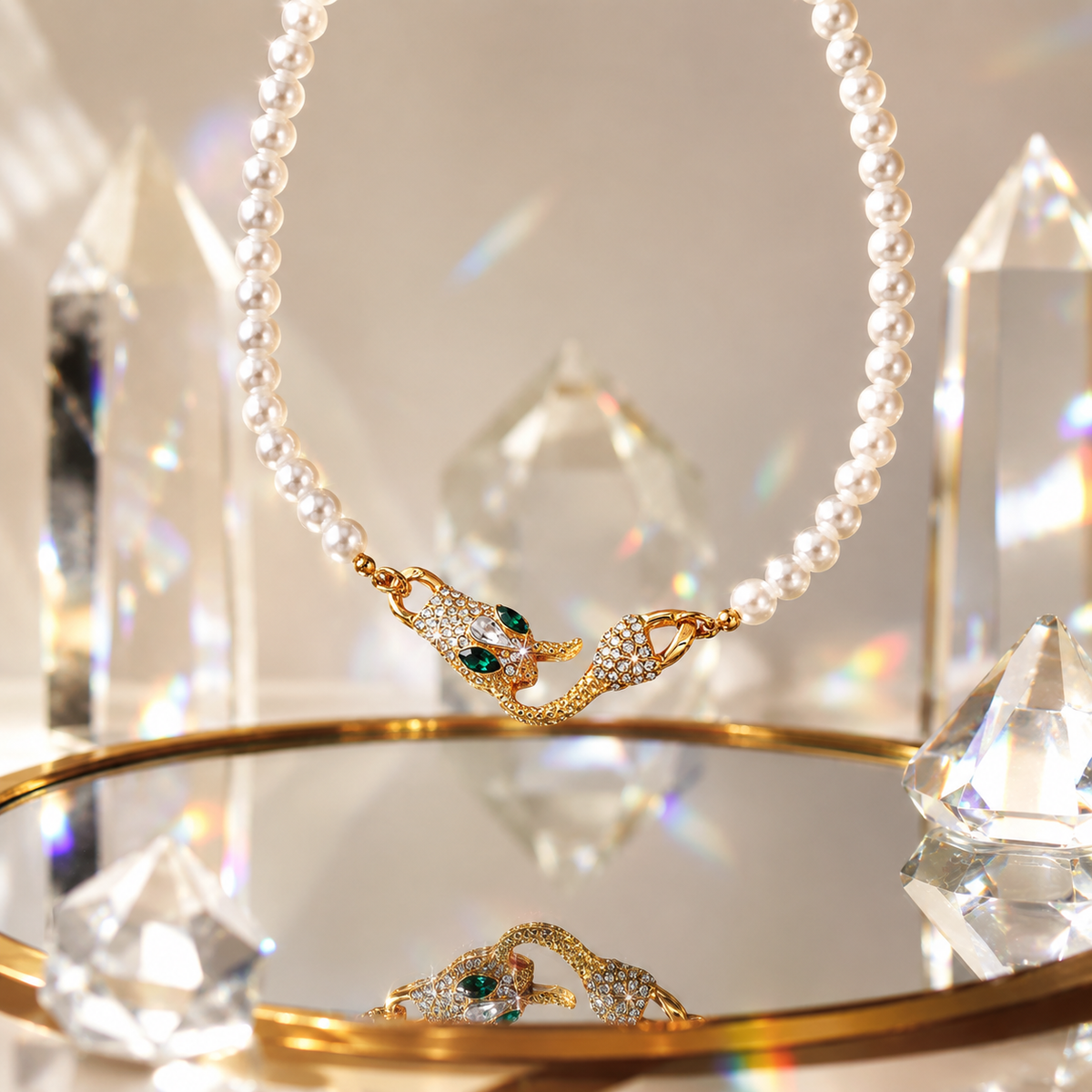 Serpent Pearl Necklace