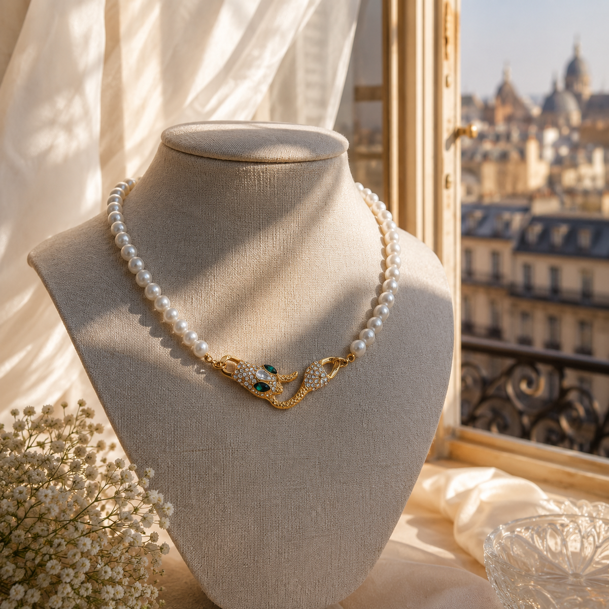 Serpent Pearl Necklace