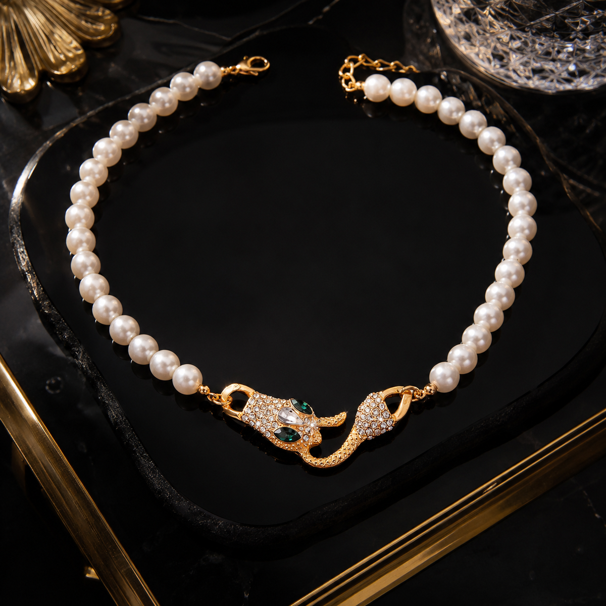 Serpent Pearl Necklace